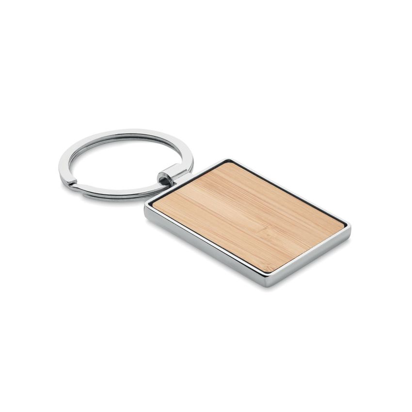 Llavero rectangular de bambú