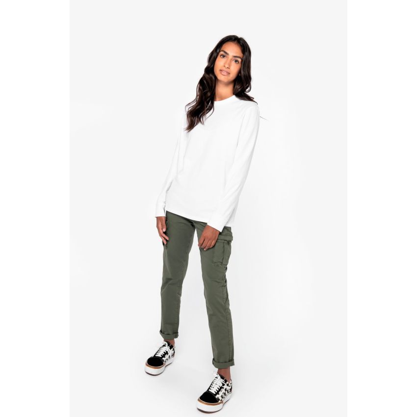 Pantalones cargo eco-responsables de mujer con aspecto lavado