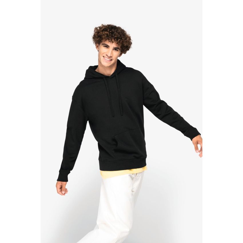 Sudadera ecológica con capucha y hombros caídos French Terry unisex