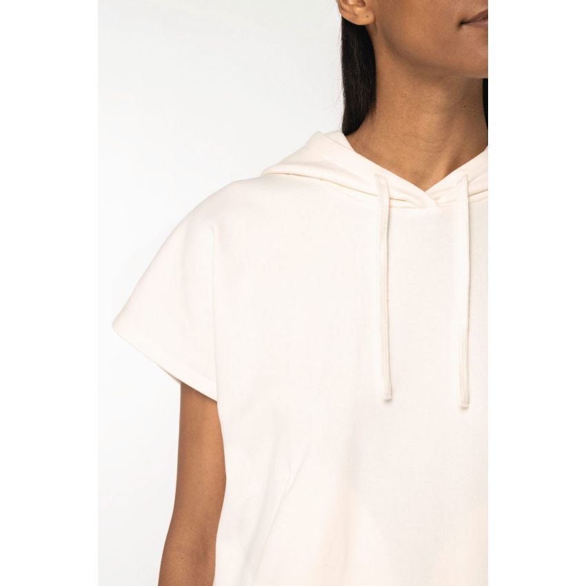 Sudadera ecológica oversize sin mangas de felpa francesa para mujer