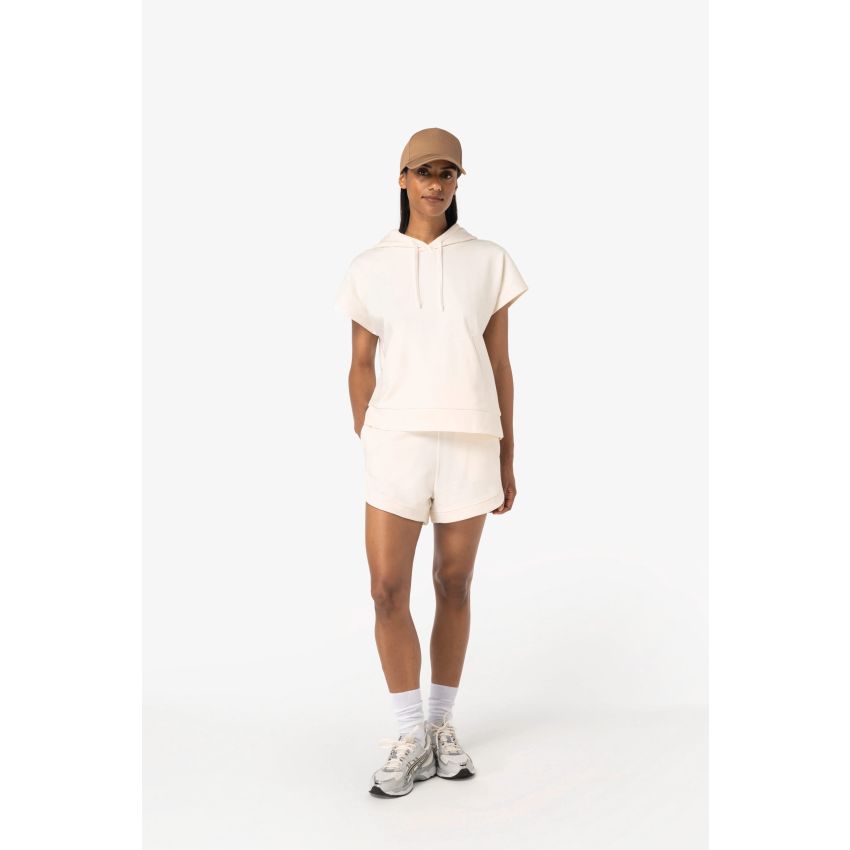 Sudadera ecológica oversize sin mangas de felpa francesa para mujer