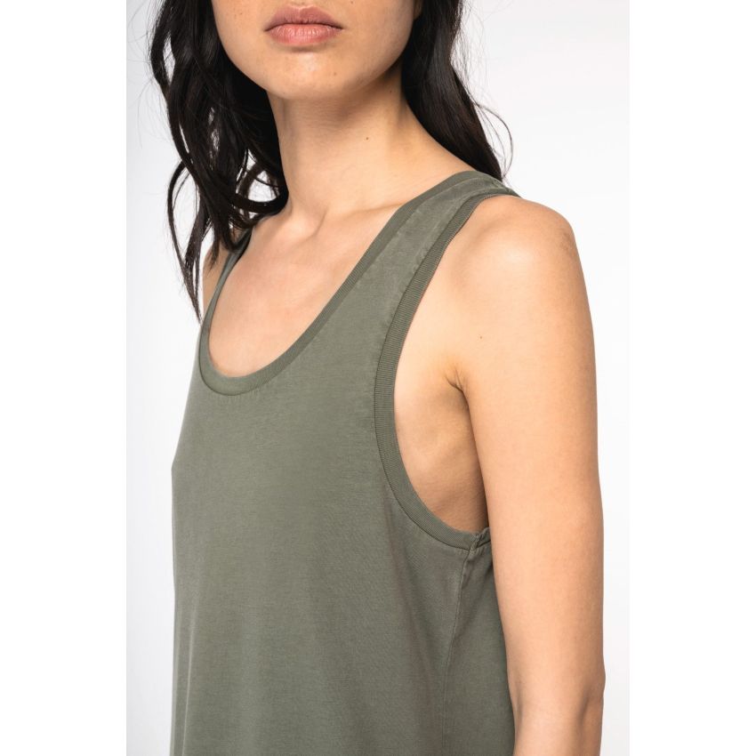 Vestido eco-responsable con aspecto lavado en jersey de señora