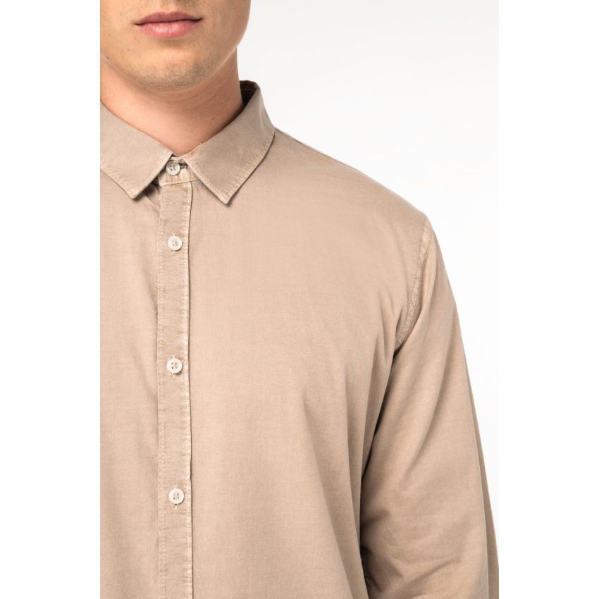 Camisa eco-responsable con aspecto lavado de hombre