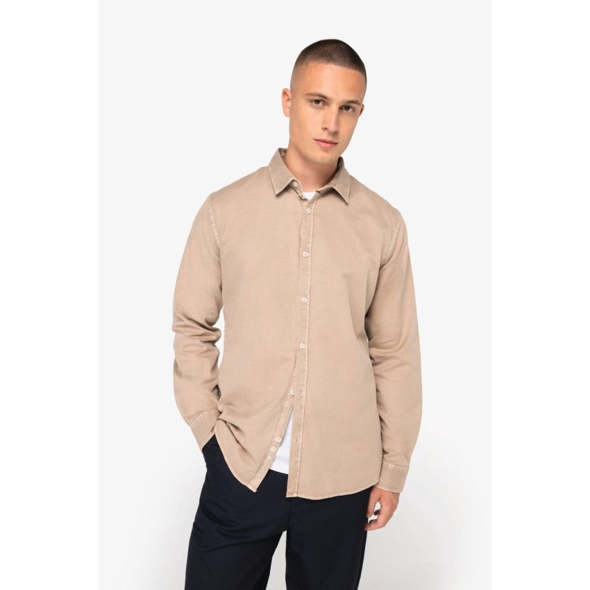 Camisa eco-responsable con aspecto lavado de hombre