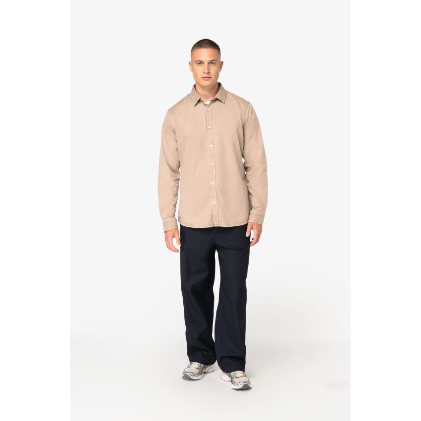 Camisa eco-responsable con aspecto lavado de hombre