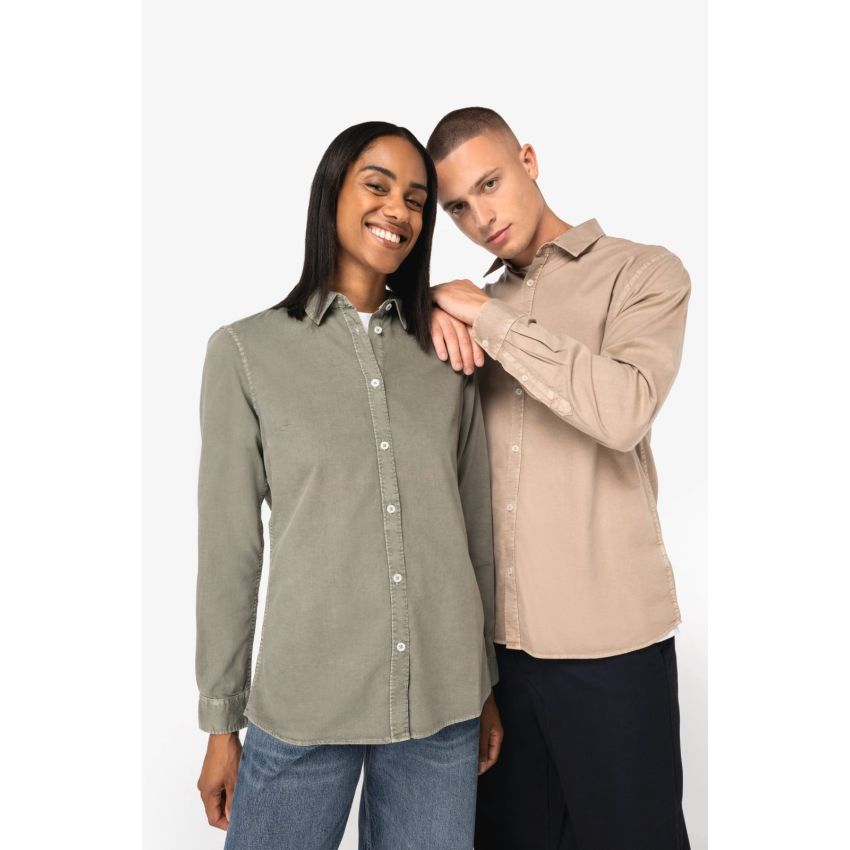 Camisa eco-responsable con aspecto lavado de hombre