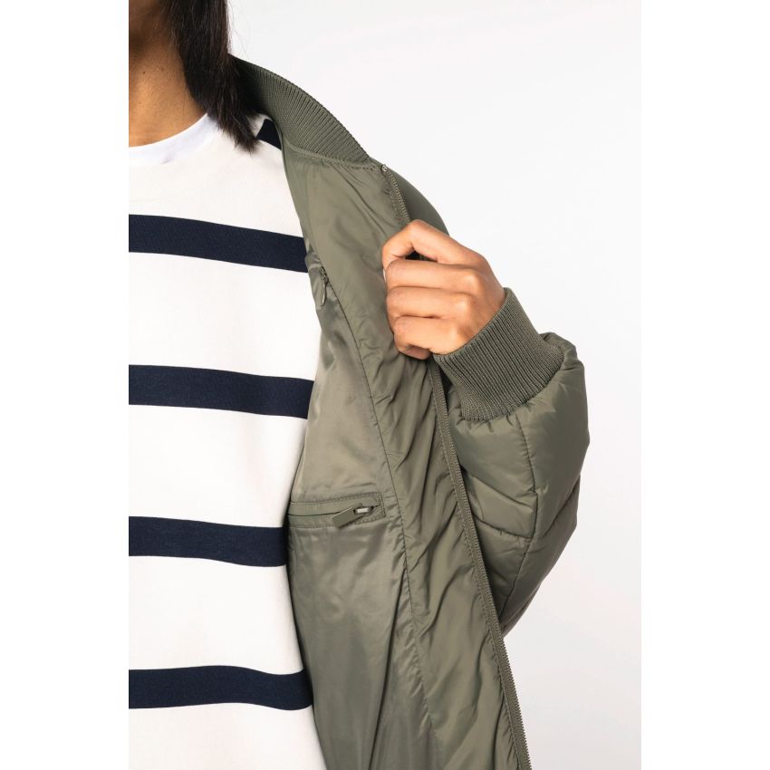 Cazadora acolchada eco-responsable con cuello Teddy unisex