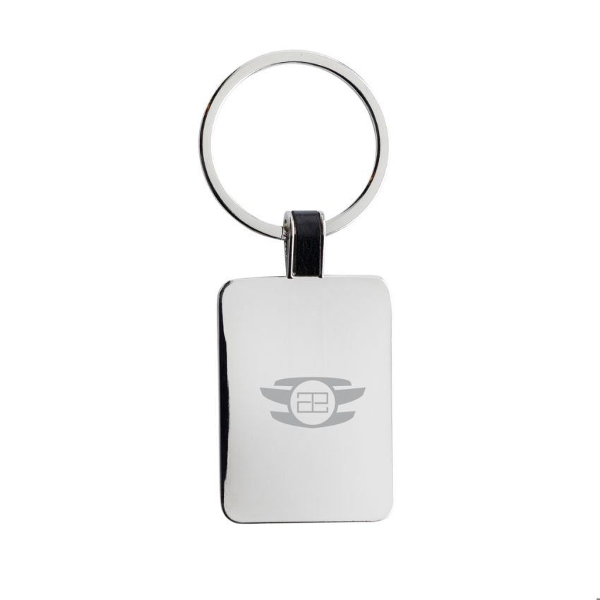 Recycled RCS zinc alloy rectangular keyring