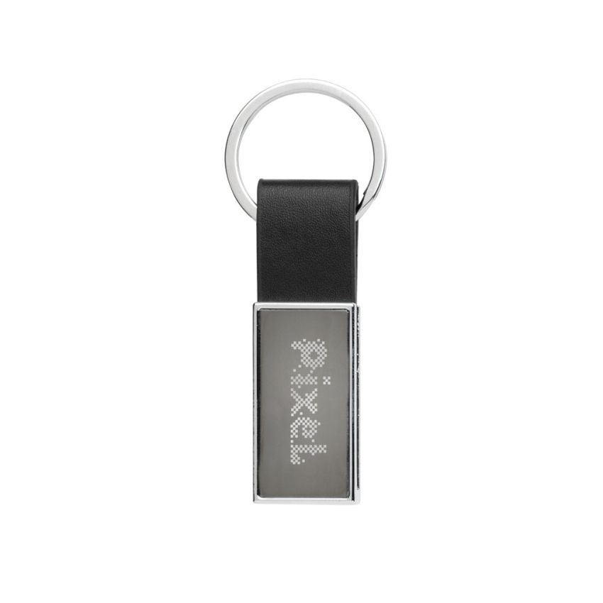 Luxury PU Keyring recycled zinc alloy RCS