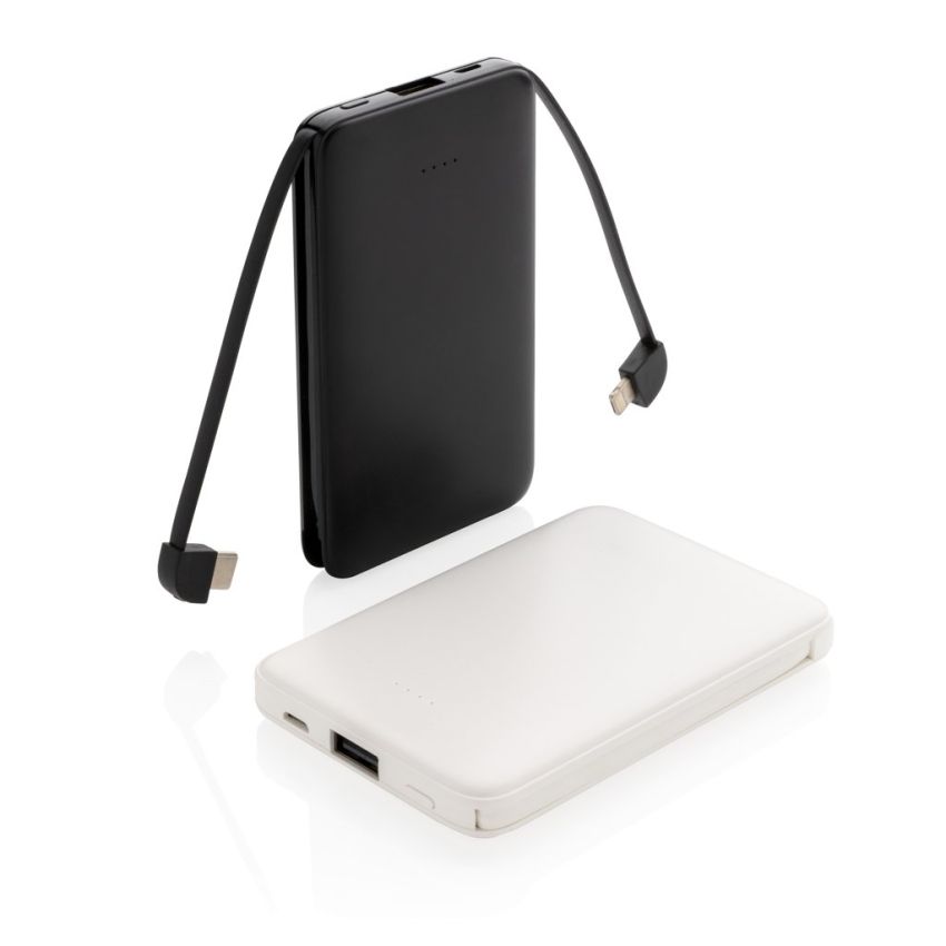 Powerbank de bolsillo de 5.000 mAh con cables integrados