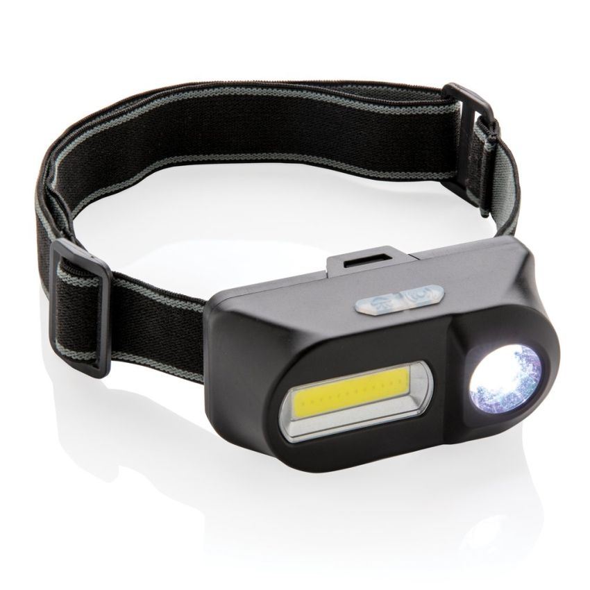 Linterna frontal COB y LED
