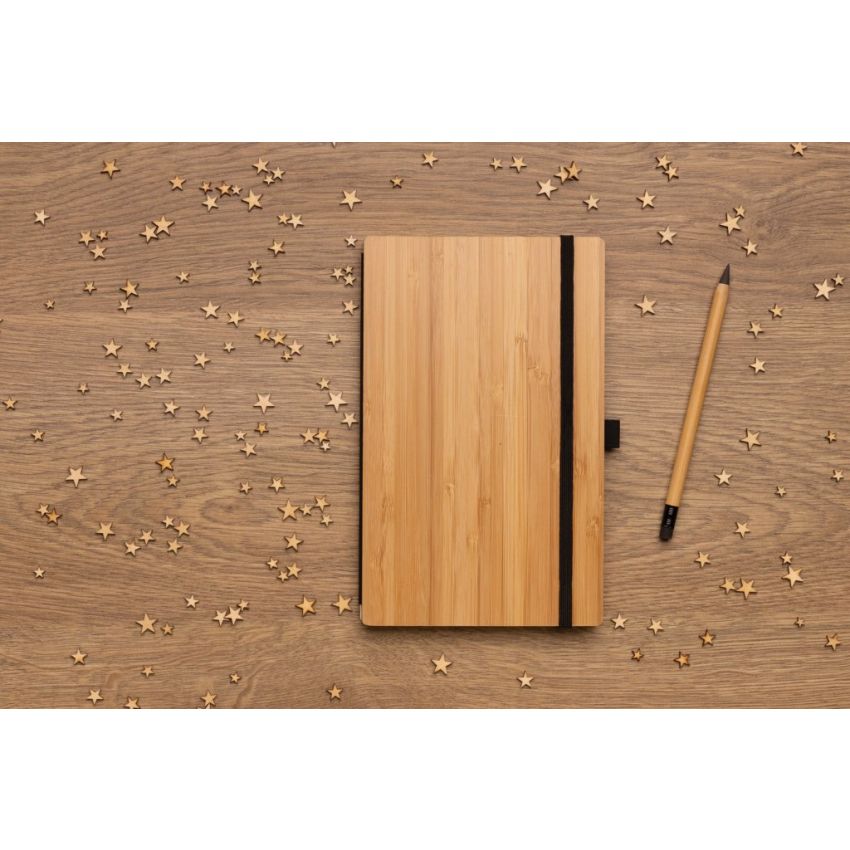 Set de cuaderno y lápiz infinito de bambú