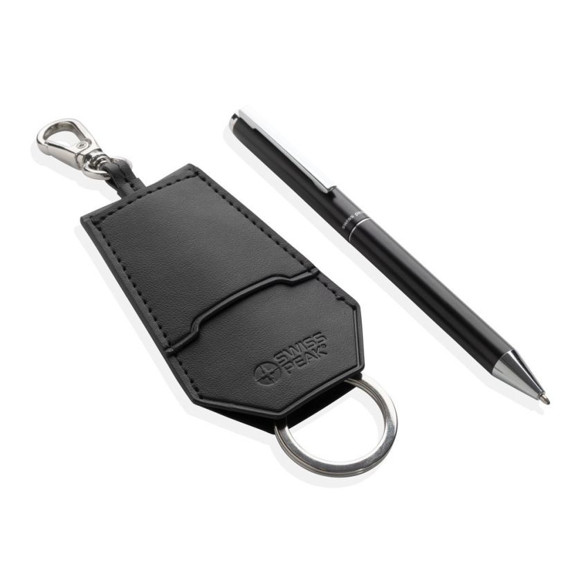 Set bolígrafos/llavero Tulsa de PU reciclado certificado RCS