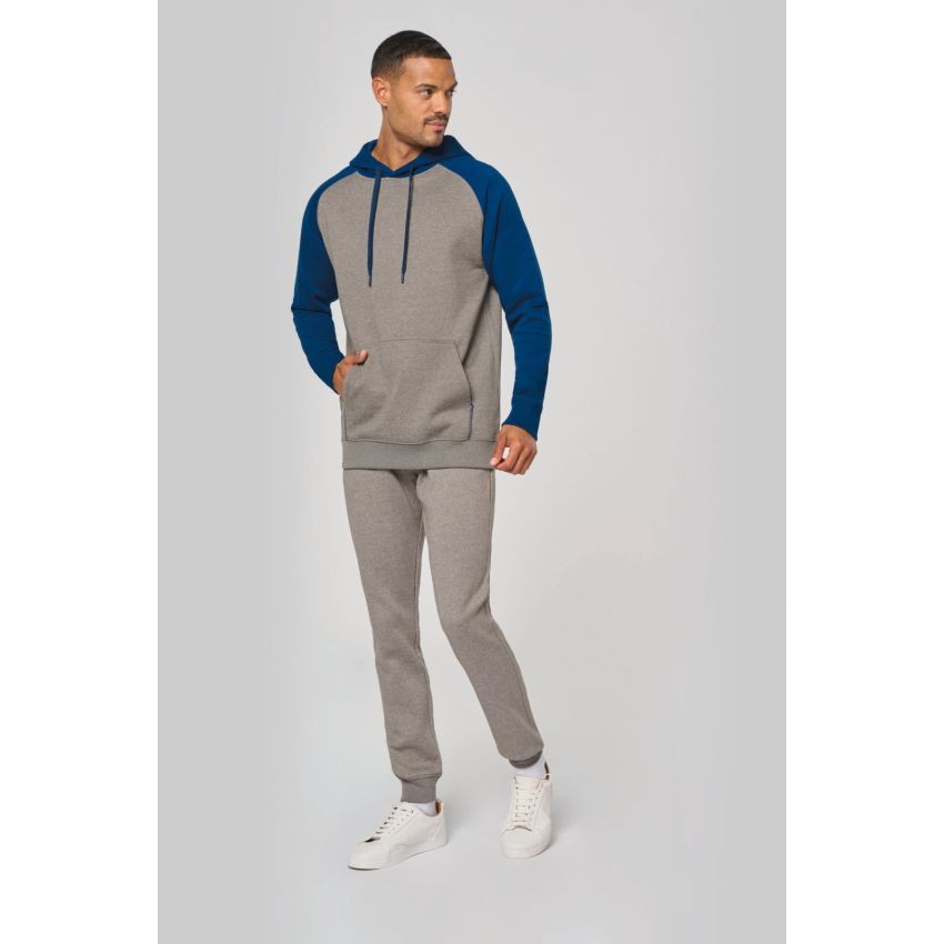 Sudadera bicolor con capucha para adulto