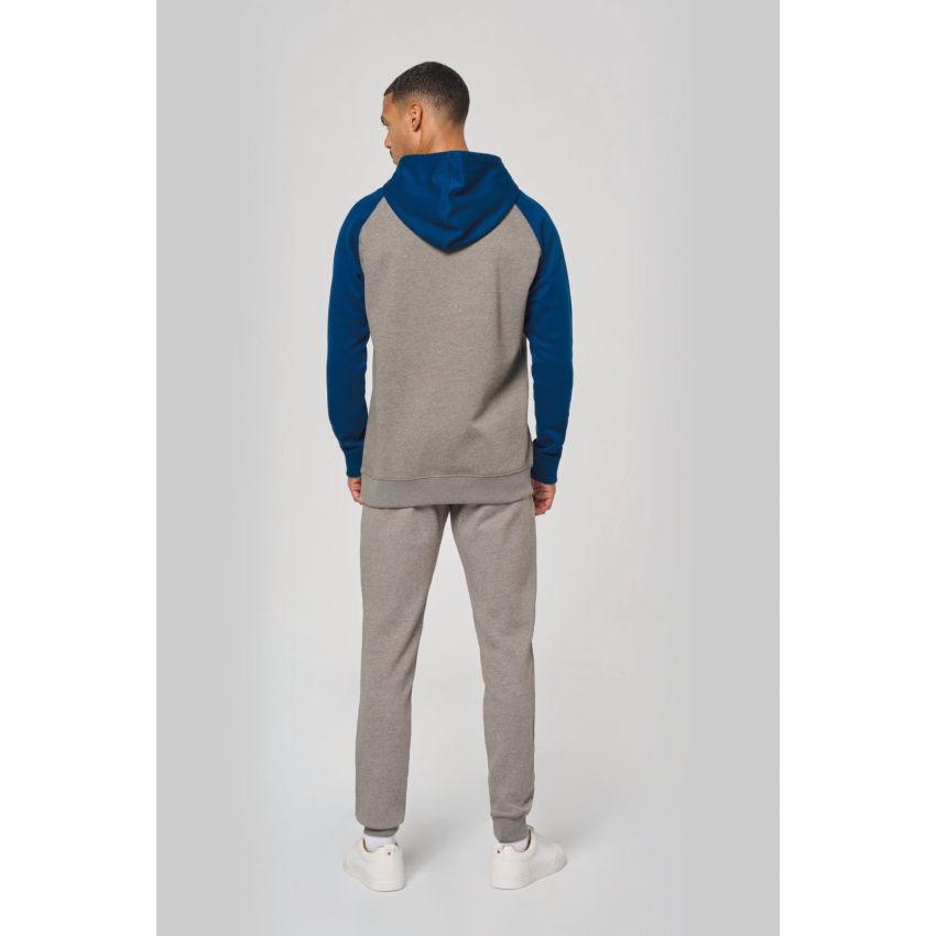 Sudadera bicolor con capucha para adulto