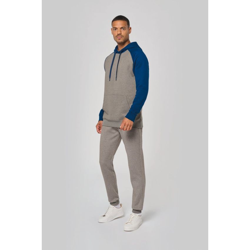 Sudadera bicolor con capucha para adulto