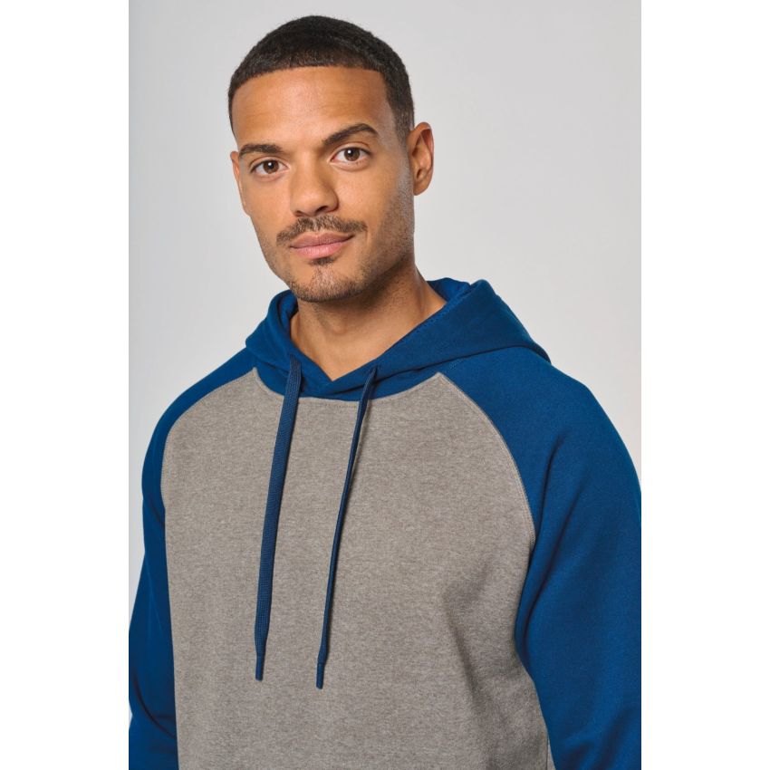 Sudadera bicolor con capucha para adulto