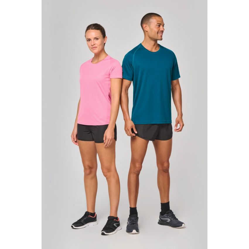 Camiseta deportiva de mujer de material reciclado con cuello redondo