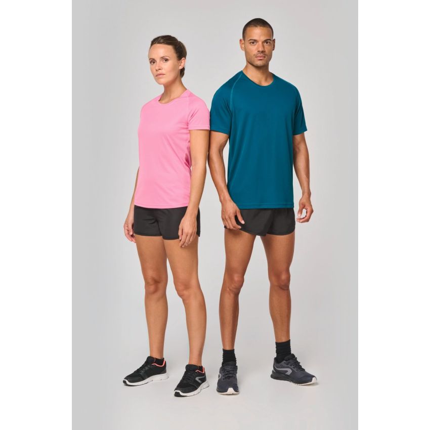Camiseta deportiva de mujer de material reciclado con cuello redondo
