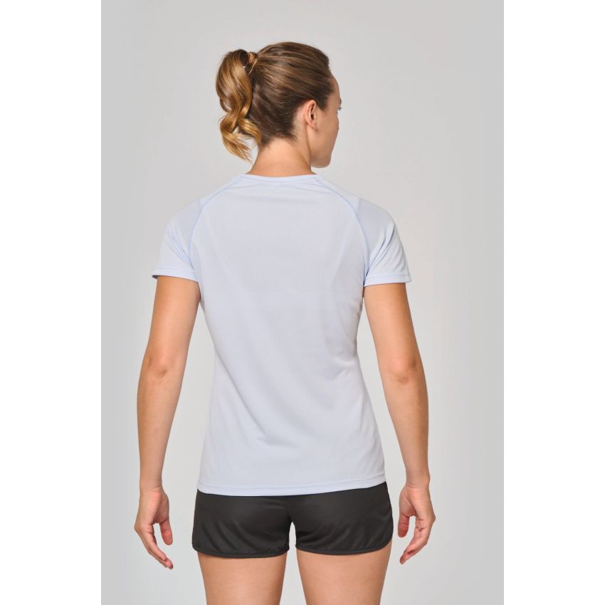 Camiseta deportiva de mujer de material reciclado con cuello redondo