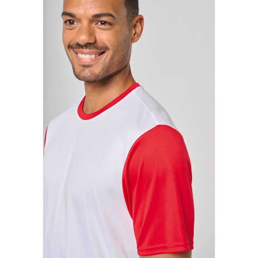 Camiseta bicolor de manga corta para adulto