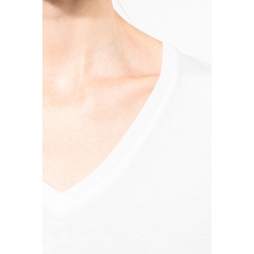 Camiseta de manga larga de mujer con cuello en V de algodón Supima®