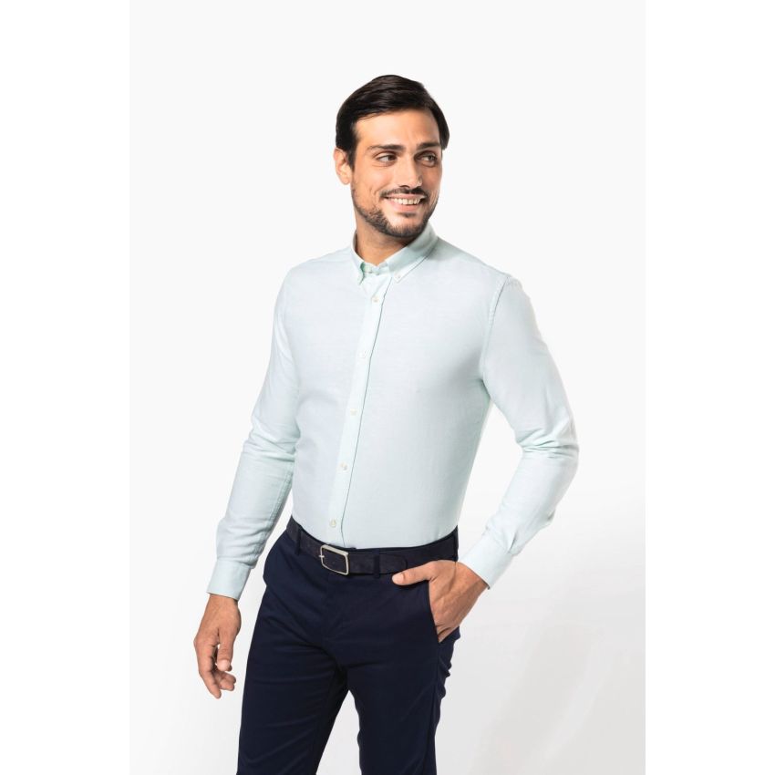 Camisa Oxford de hombre de manga larga