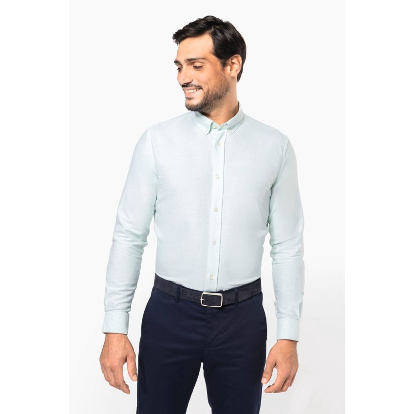 Camisa Oxford de hombre de manga larga