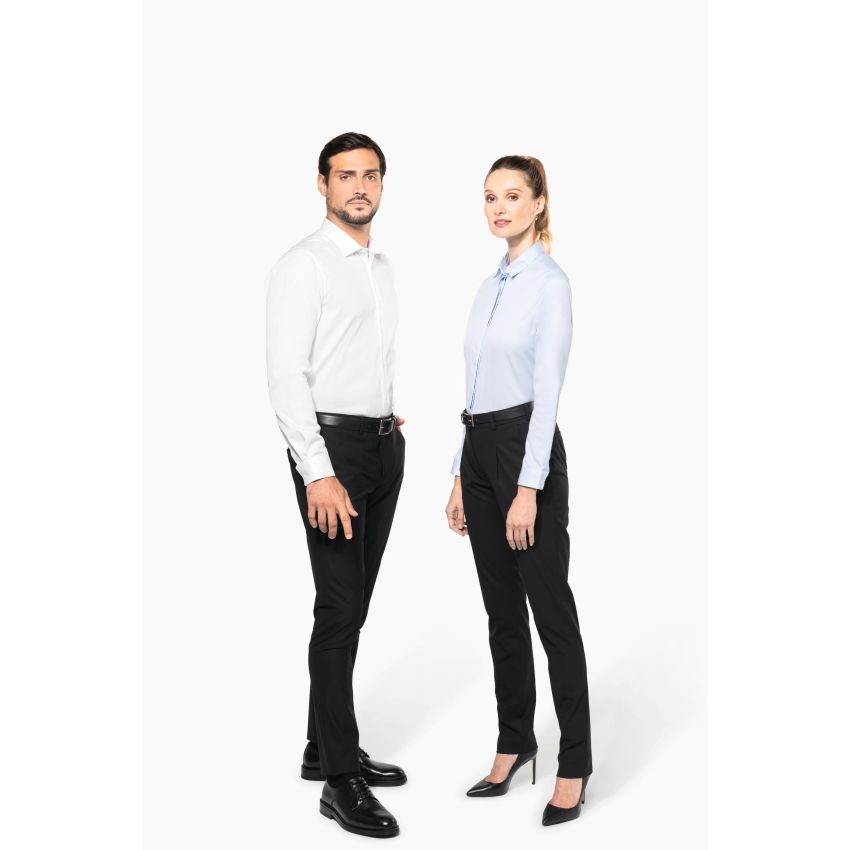 Camisa twill de manga larga de mujer