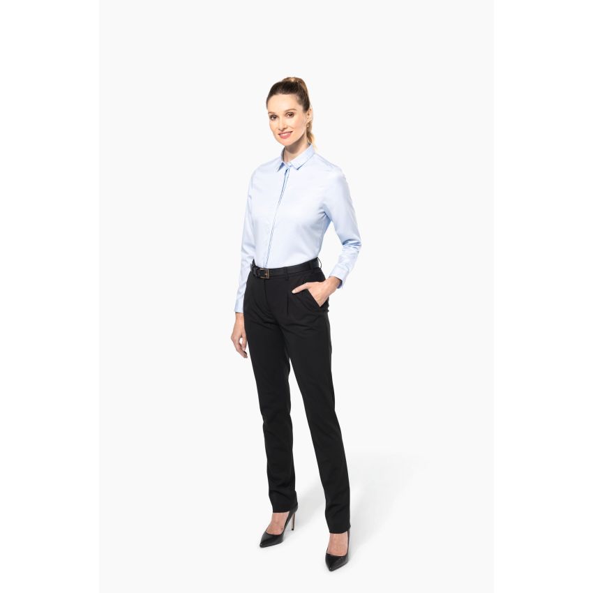 Camisa twill de manga larga de mujer