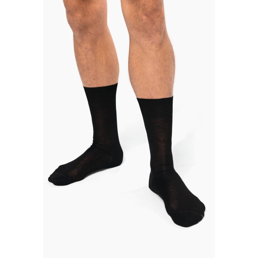 Calcetines de algodón de canalé 4x2 hilo de Escocia para hombre