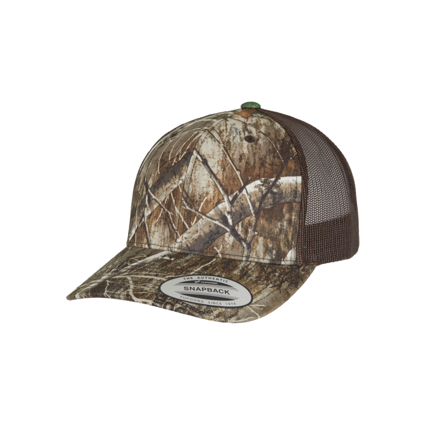 Gorra retro tipo trucker de camuflaje de árbol