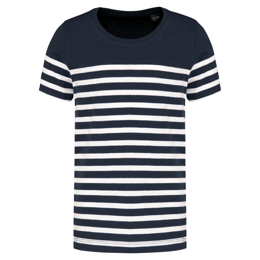 Camiseta de estilo marinero bio con cuello redondo para niño