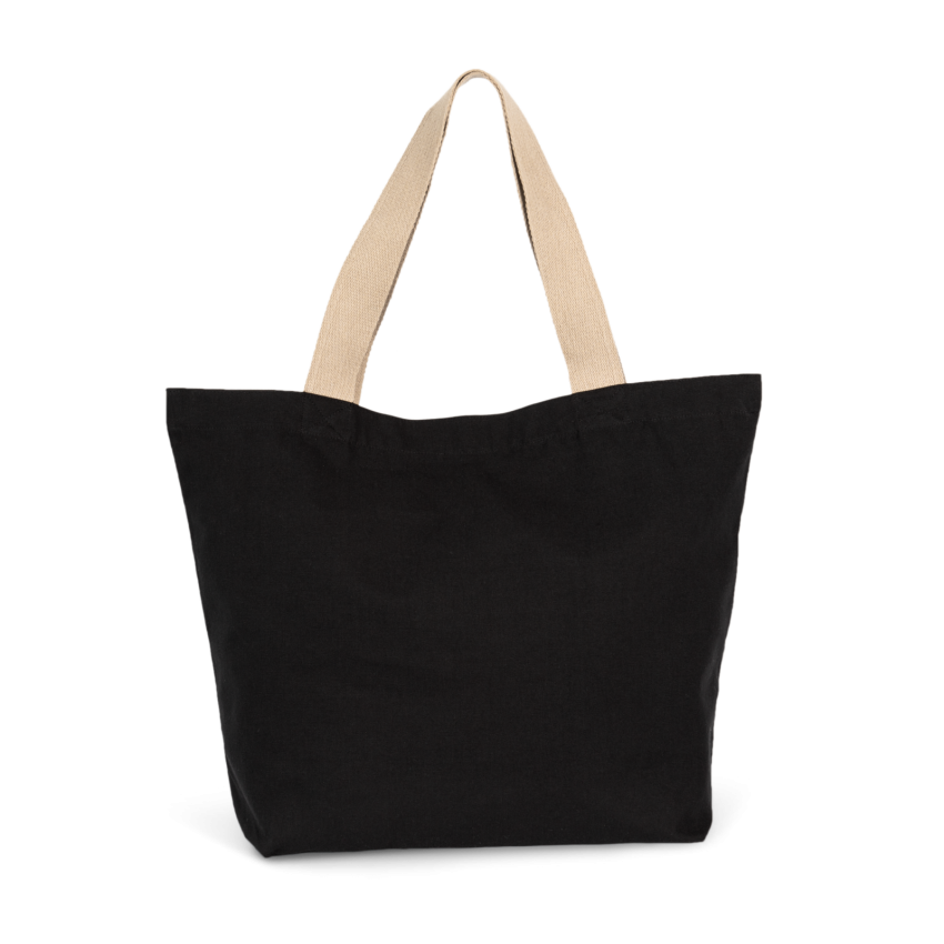 Bolsa de compras grande de material reciclado con fondo plano