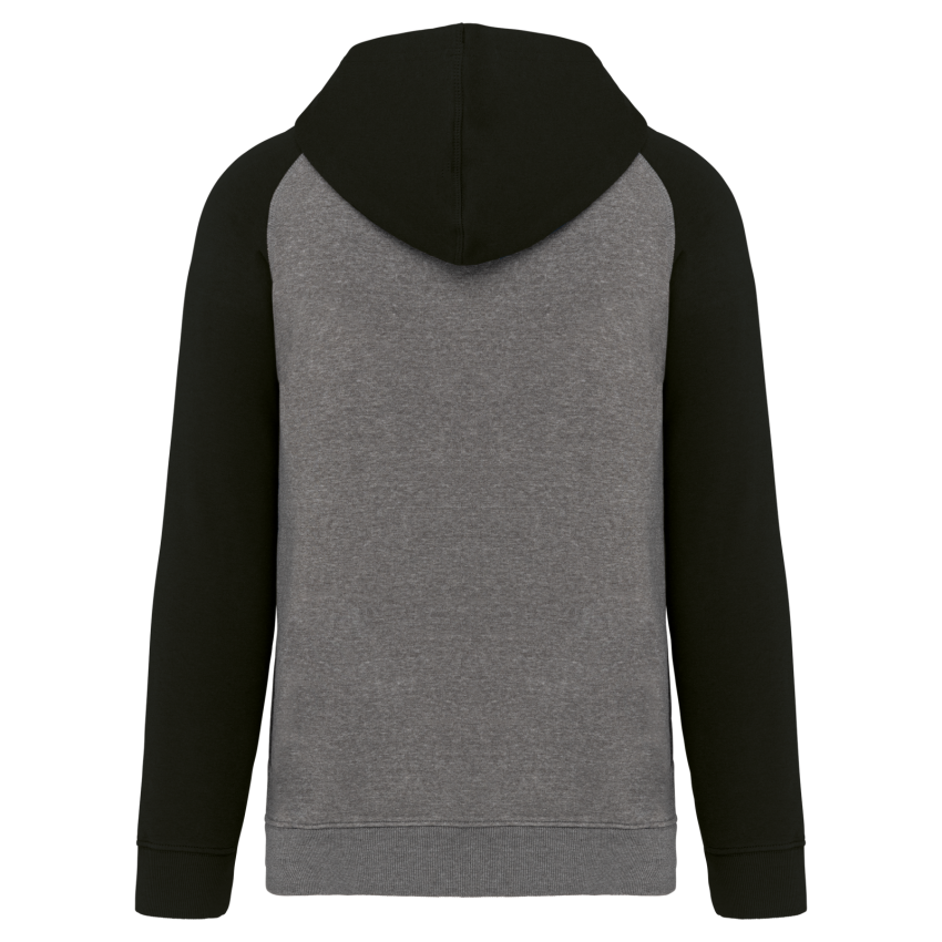Sudadera bicolor con capucha para adulto
