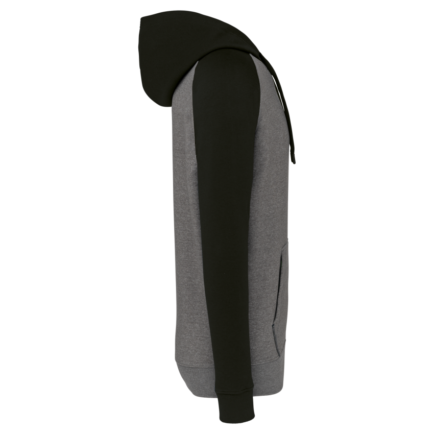 Sudadera bicolor con capucha para adulto