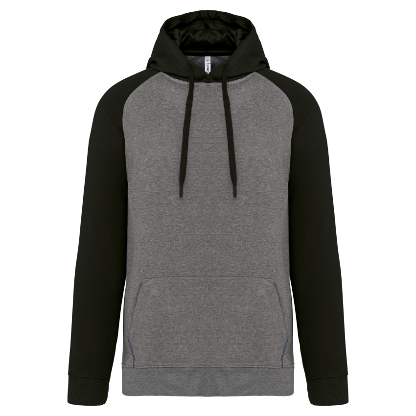 Sudadera bicolor con capucha para adulto