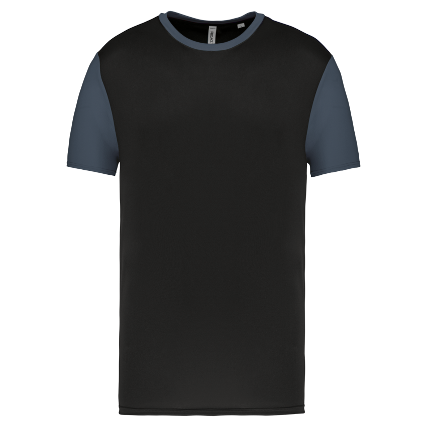 Camiseta bicolor de manga corta para adulto