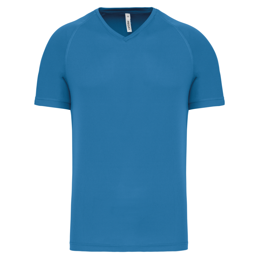 Camiseta deportiva de hombre con cuello en V y manga corta