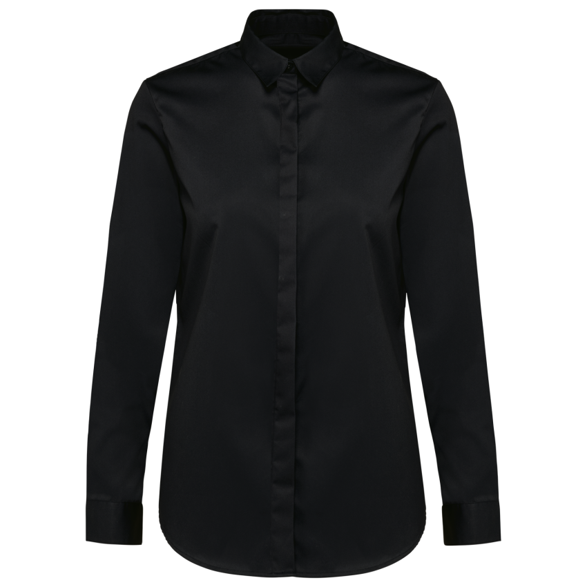 Camisa twill de manga larga de mujer