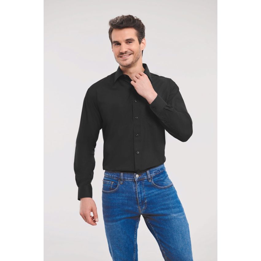 Camisa de hombre de popelina de manga larga