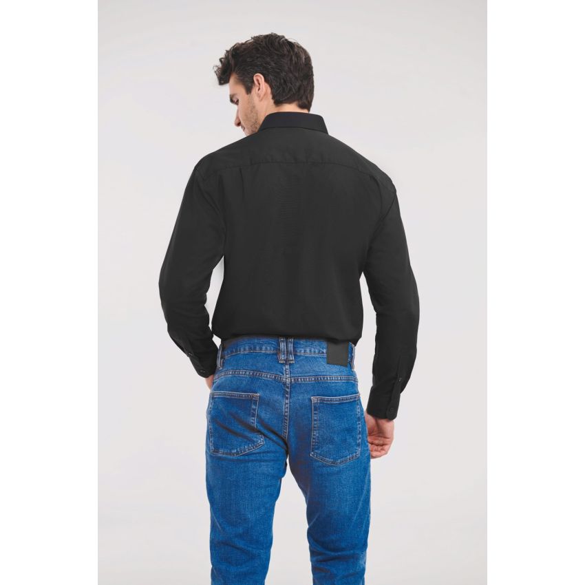 Camisa de hombre de popelina de manga larga