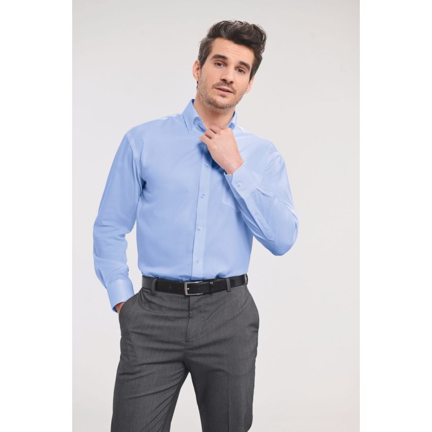Camisa de hombre de manga larga - no necesita plancha