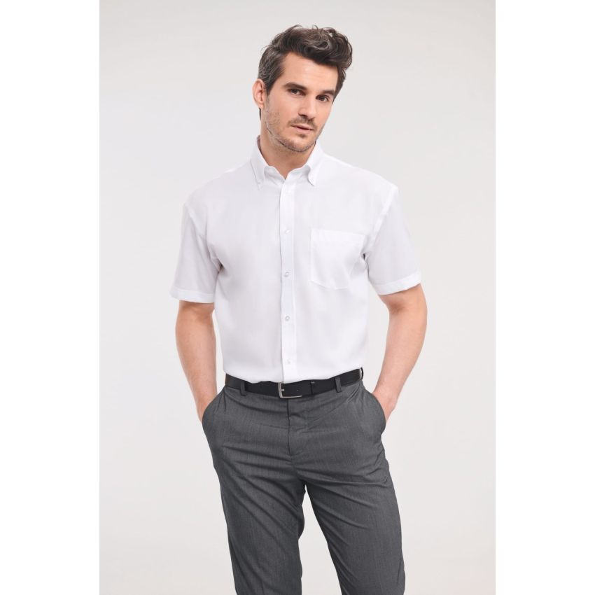 Camisa de hombre de manga corta que no necesita plancha