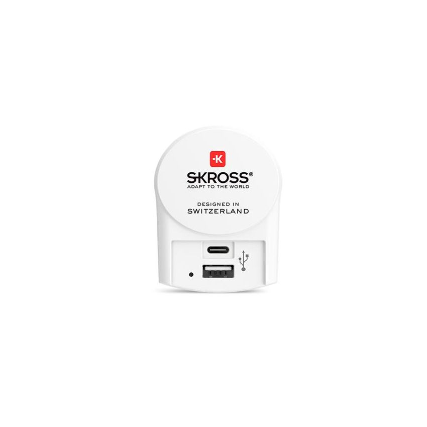 Cargador USB para coche Euro Skross, USB europeo tipo C y tipo A