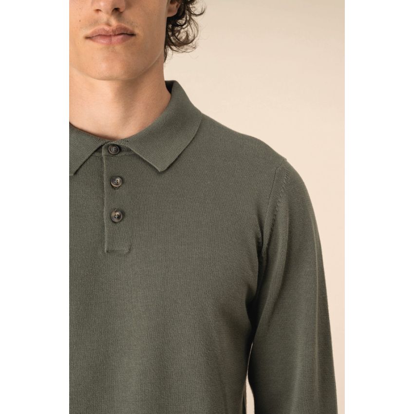 Polo eco-responsable de manga larga para hombre