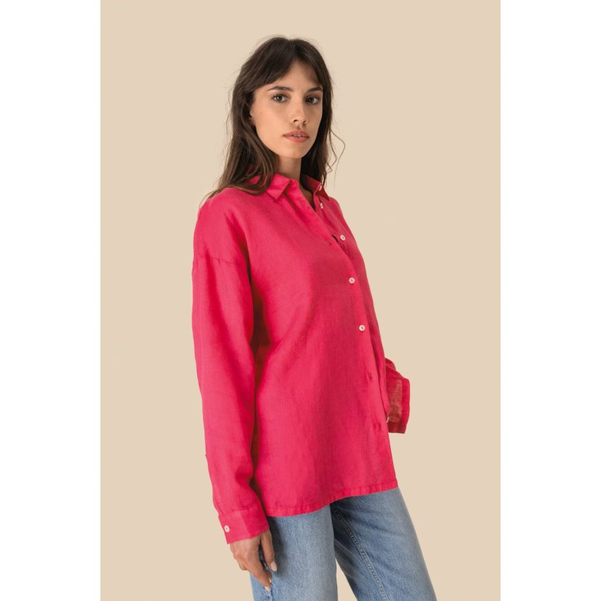 Camisa de lino oversize de mujer