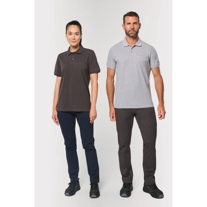 Polo unisex ecológico con bolsillo en el pecho