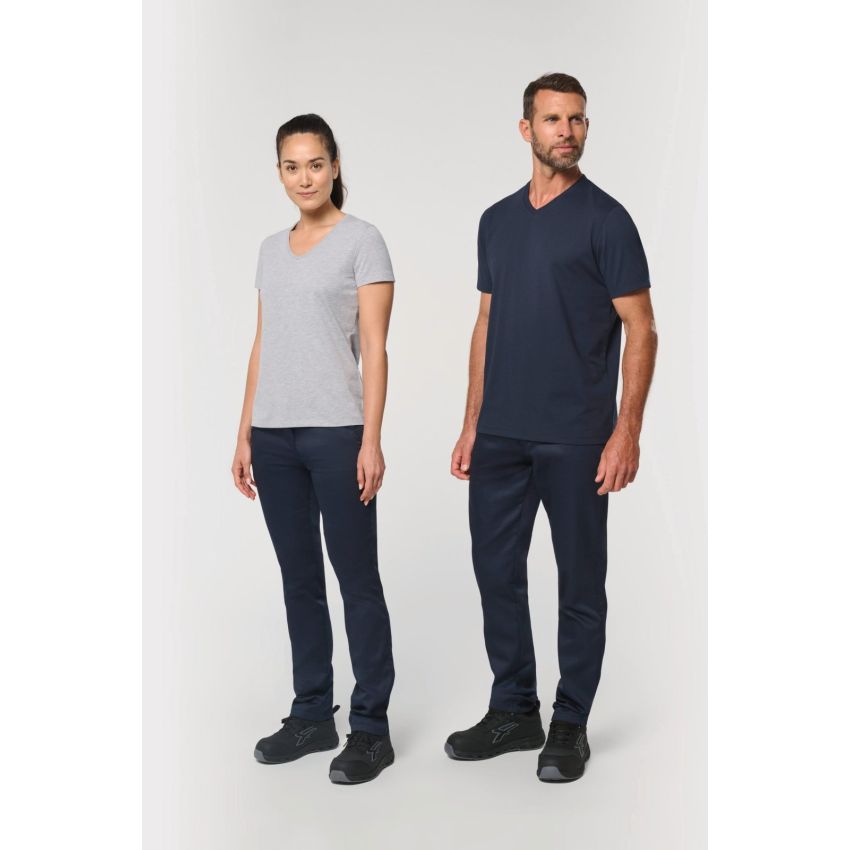 Camiseta eco-responsable de mujer con cuello en V y antibacteriana