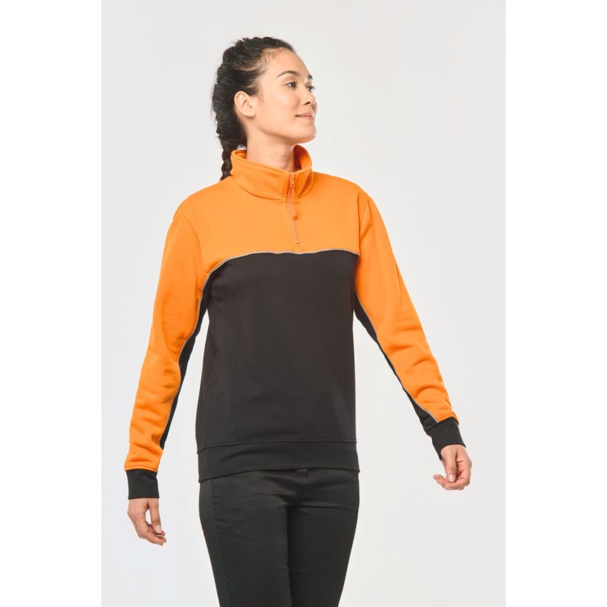 Sudadera eco-responsable unisex con cremallera hasta medio pecho